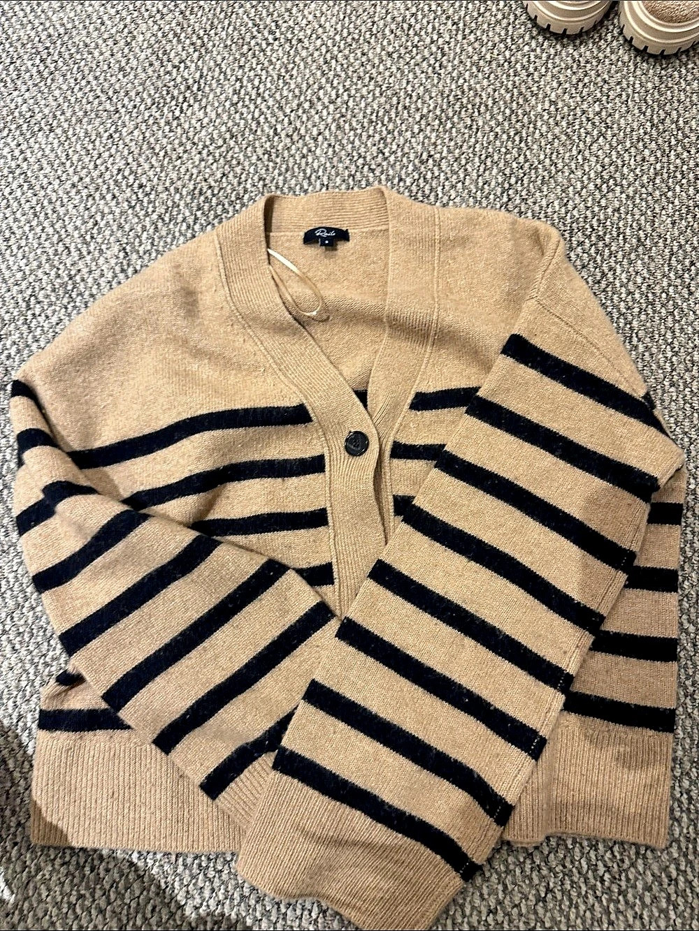 Rails Geneva Cardigan Striped Brown & Black Size Small